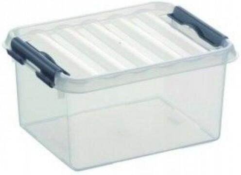Sunware Q-line opbergbox 2L transparant metaal 20 x 15 x 10 4 cm