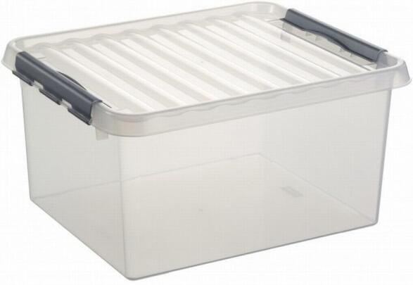 Sunware Q-line opbergbox 36L transparant metaal 50 x 40 x 26 cm