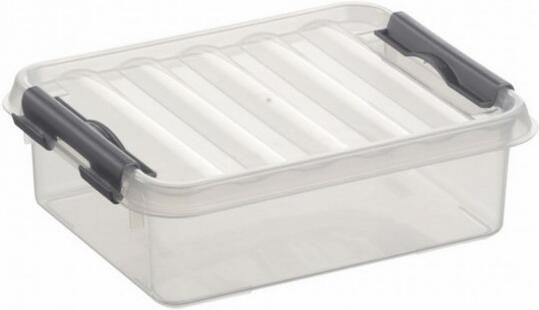 Sunware Q-line opbergbox 1L transparant metaal 20 x 15 x 6 cm