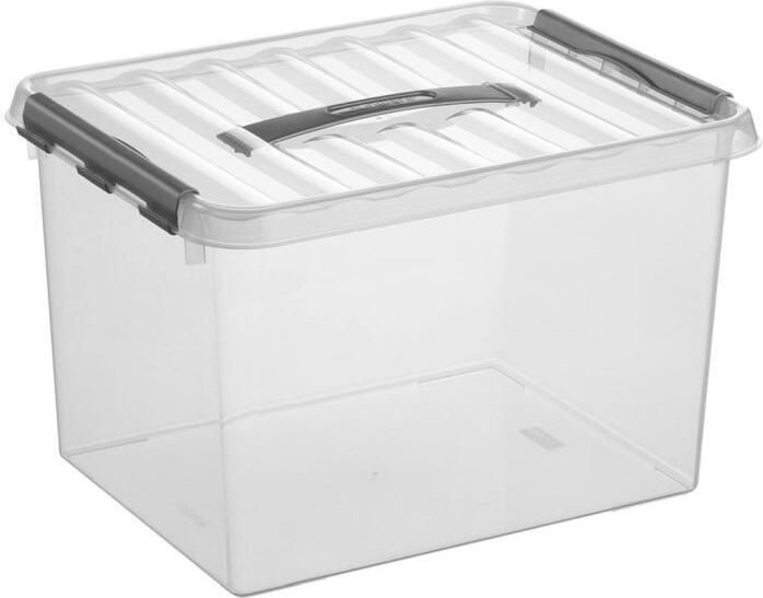Sunware Q-line opbergbox 22L transparant metaal 40 x 30 x 26 cm