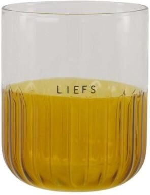 Zusss Drinkglas Transparant Oker Liefs
