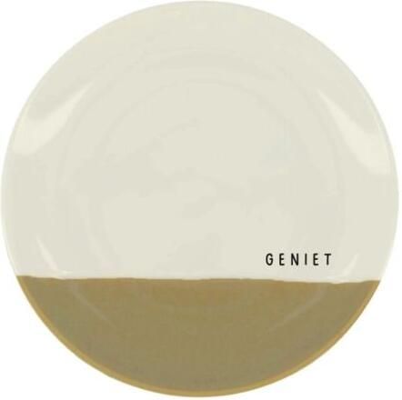 Zusss Gebaksbordje Geniet Wit Oker