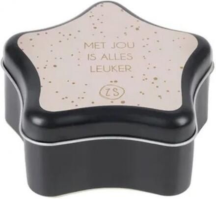 Zusss Geurkaars in blik ster met jou is alles leuker zand