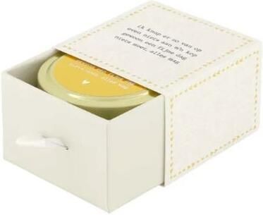 Zusss Geurkaars In Schuifdoosje Gedicht Linnen Goud