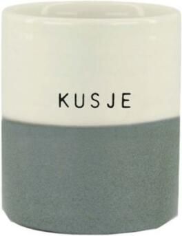 Zusss Geurkaars Kusje M Wit grijsblauw