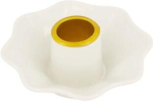 Zusss Kandelaar Keramiek Schulp Wit