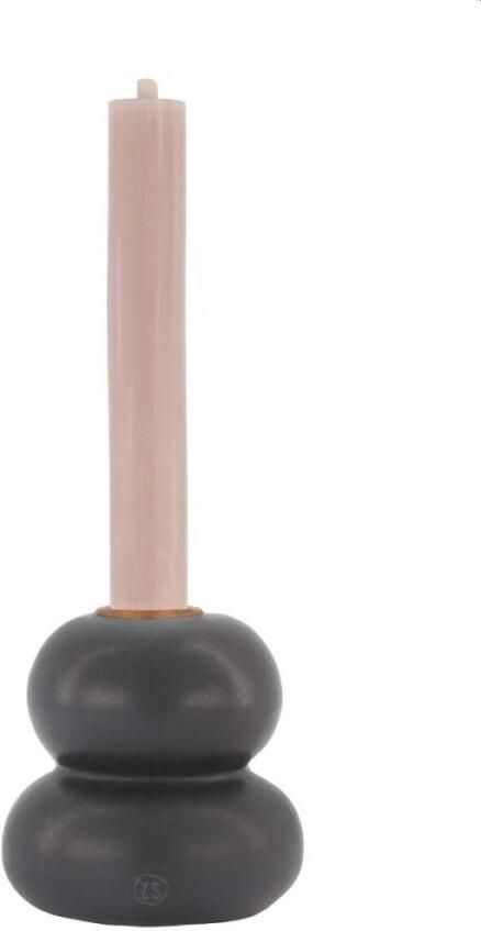 Zusss Keramieken Kandelaar Bol Antracietgrijs