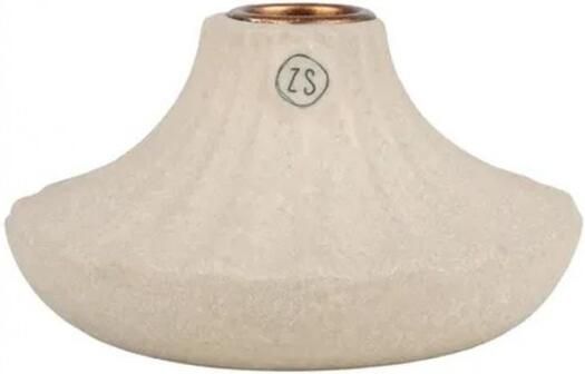 Zusss keramieken kandelaar met ribbels rond bruin