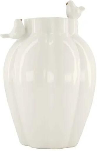 Zusss Keramieken Vaas Vogeltjes Wit