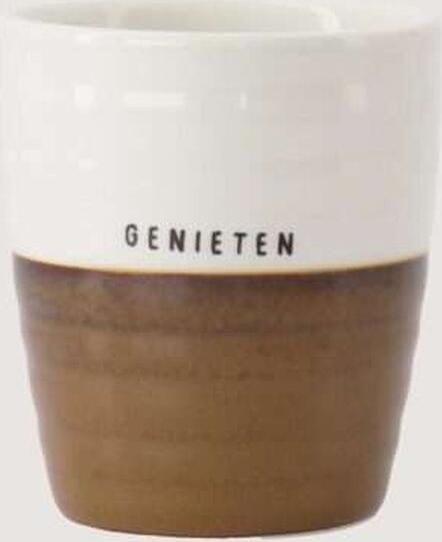Zusss Koffiemok Genieten Wit Bruin