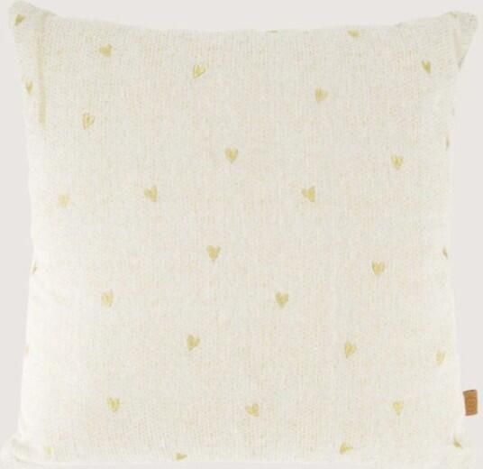Zusss Kussen Hartjes 45x45cm Zand goud