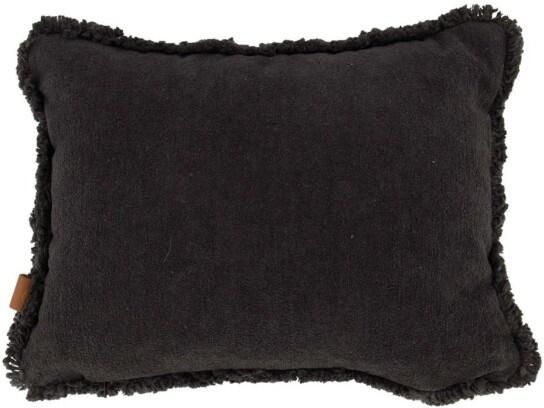 Zusss Kussen Velvet Zilver Hartje 35x25cm Antracietgrijs