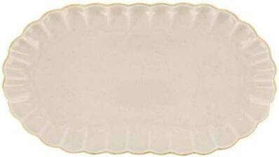 Zusss Serveerschaal Schulprand 20x11.5cm Beige Goud