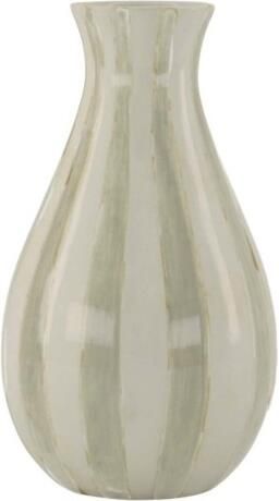 Zusss Vaasje Keramiek Streep Smal Wit Zand