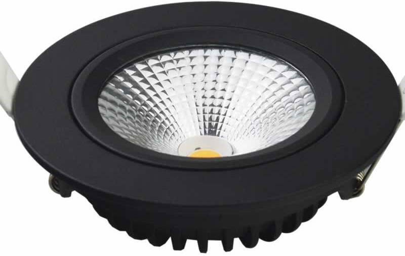 Allure LED inbouwspot zwart 1100 lumen 12W 2700K breedstralend 60° 26mm hoog diameter 104mm kantelbaar IP54