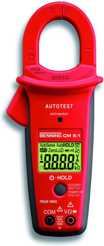 Benning 044066 Stroomtang Multimeter Digitaal CAT III 1000 V CAT IV 600 V Weergave (counts): 10000