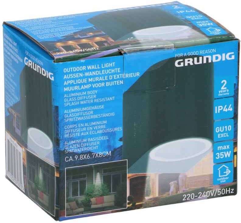 Grundig Wandlampe moderne buitenlamp de AA zwart