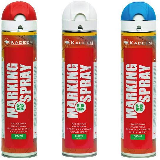 Kadeem Markeerspray Set 3 Stuks 600 ml rood wit blauw