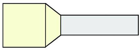 Klemko Geïsoleerde Adereindhuls 10 00qmm ivoor penlengte = 18mm