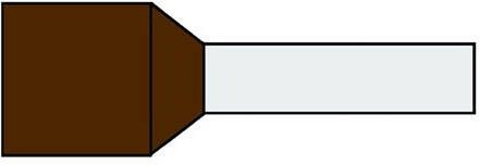 Klemko Geïsoleerde Adereindhuls 25 00qmm Bruin penlengte = 22mm