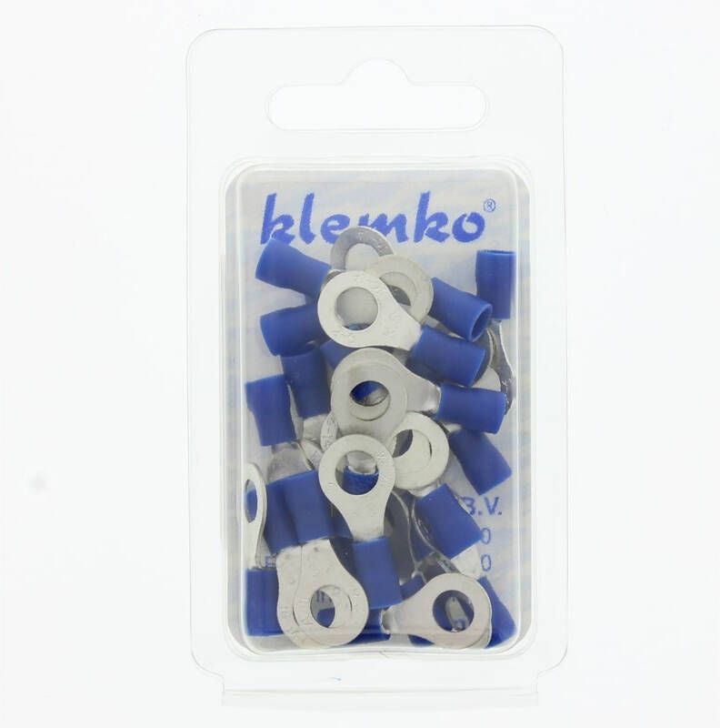 Klemko Geïsoleerde Ringkabelschoen M6 blauw 2 5mm² Blister verpakt 170170 25 stuks