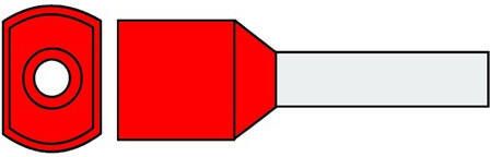 Klemko Geïsoleerde TwinAdereindhuls 1qmm Rood penlengte = 10mm 500 stuks