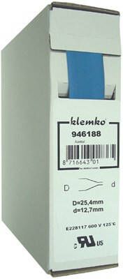 Klemko Krimpkous Polyolefin 2:1 In Trekbox Blauw 25 4 > 12 7mm 5 meter