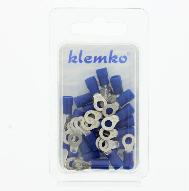 Klemko Ringkabelschoen blauw M4 voor draad 1 5 2 5 geïsoleerd 170680 25 stuks