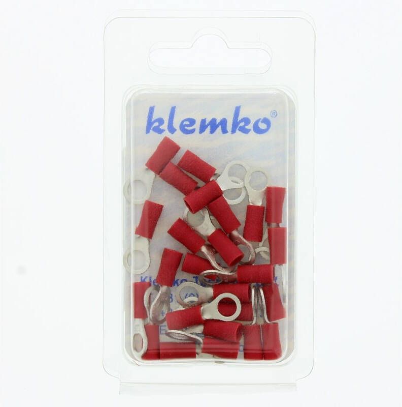 Klemko Ringkabelschoen rood M5 voor draad 1.5mm geïsoleerd 25 stuks 170320