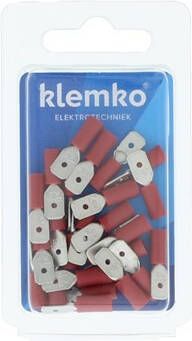 Klemko Vlaksteker 6 3x0 8mm rood geïsoleerd 25 stuks 170110 hersluitbare verpakking