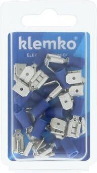 Klemko Vlakstekerhuls+tab blauw 6 3x0 8mm 1 5 -2 5mm geïsoleerd 170470 25 stuks