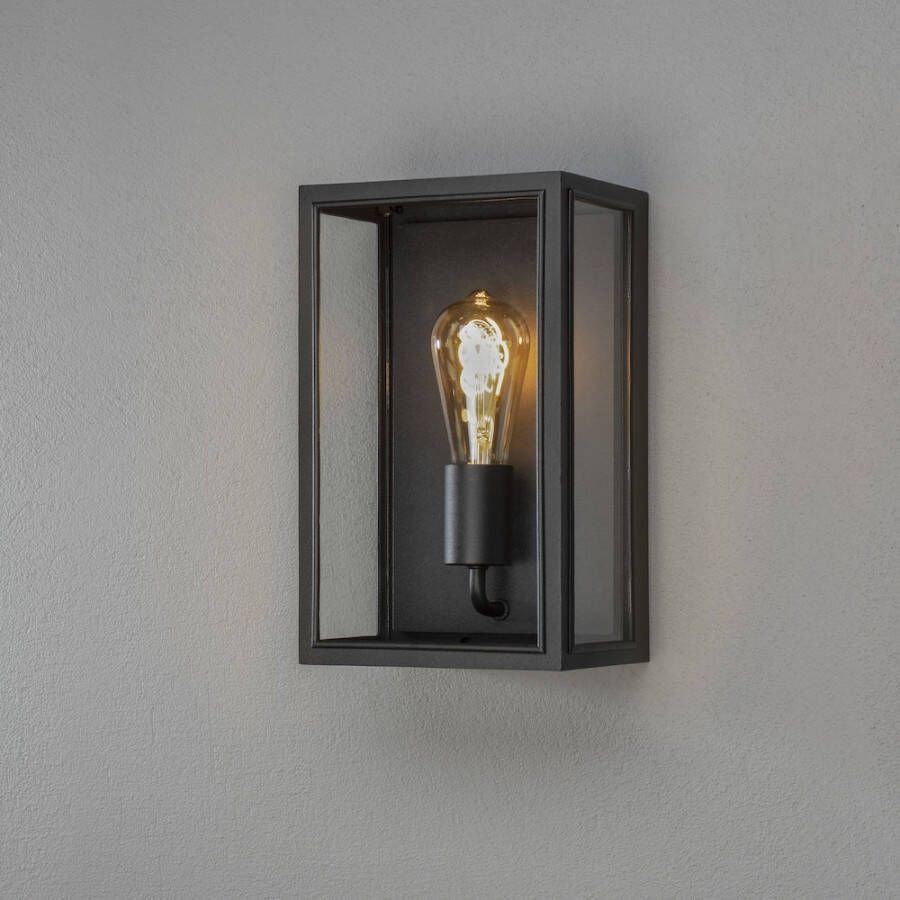 Konstsmide Wandlamp Capri Zwart met helder glas 7347-750