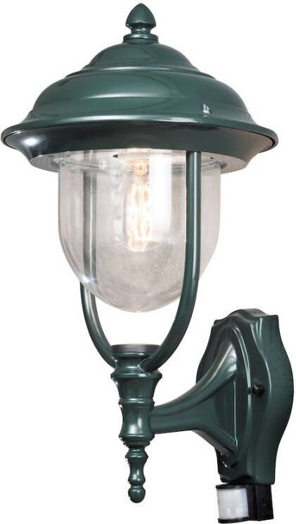 Konstsmide Wandlamp Parma Soragna groen klassieke buitenlamp 7235-600 bewegingssensor