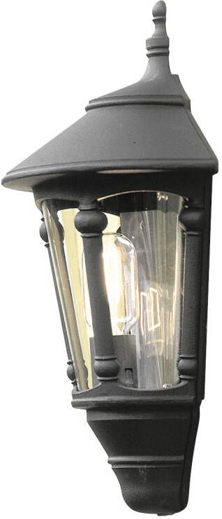 Konstsmide Wandlamp Virgo flush halfrond zwart 44cm