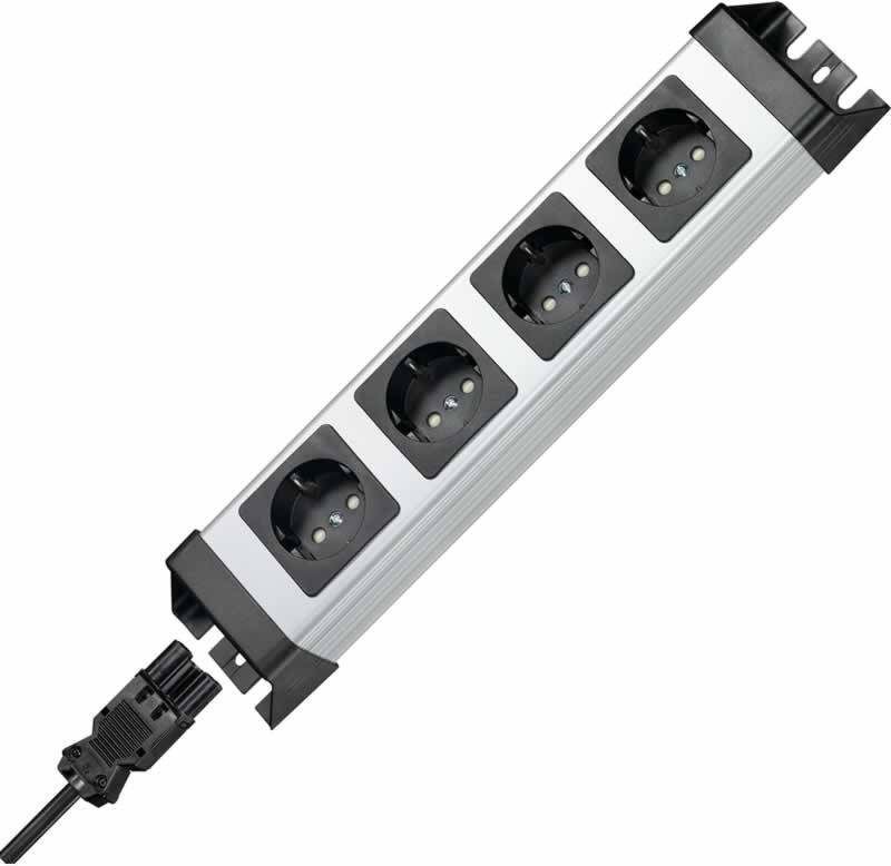 Kopp Powerversal 4 voudig elbaar stopcontact GST18 zilver zwart max 3600W kinderveilig