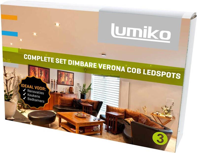 Lumiko by Klemko Verona inbouwspot set 3 spots compleet 3.3W 3000K Lumiko 863854