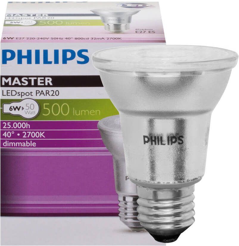 Philips LED reflectorlamp Par 20 E27 6W (50W)