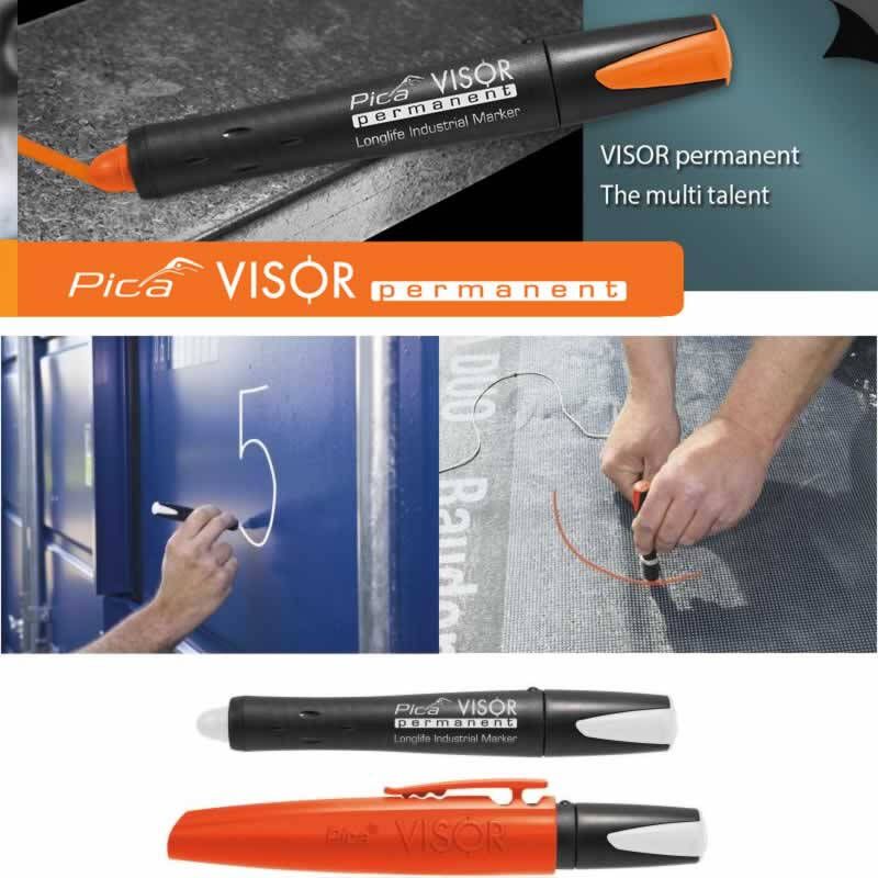 Pica Permanent Marker wit Visor 990 52 watervaste markeerstift de permanente marker die opvalt