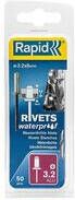 Rapid Waterdichte Blindklinknagels Ø 3 2x8mm + boor in blister (50 stuks)