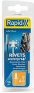 Rapid Waterdichte Blindklinknagels Ø 4x12mm + boor in blister (50 stuks)