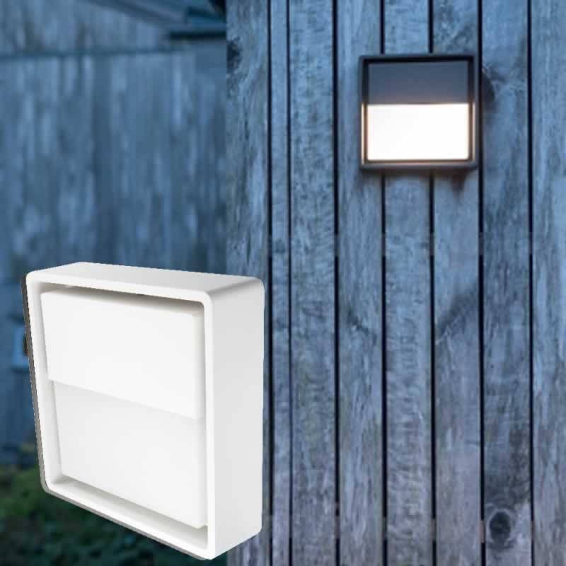 SG Lighting LED buitenlamp wit dimbaar SG Frame Square Wall 6W 300 lumen 3000K vandaalbestendig IK10 24x24cm