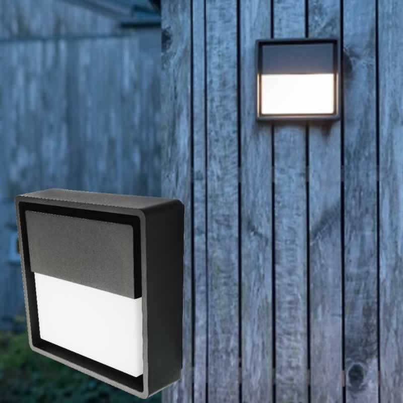 SG Lighting LED buitenlamp zwart dimbaar SG Frame Square Wall 6W 300 lumen 3000K slagvast IK10 vandaalbestendig