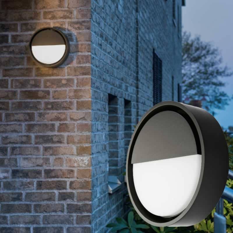 SG Lighting LED buitenlamp zwart dimbaar SG wandlamp Frame Round Wall 7W 390 lumen 3000K slagvast IK10 aluminium