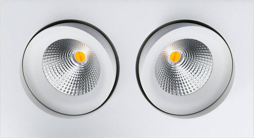 SG Lighting LED inbouwspot 1020 lumen 2x6W wit draai en kantelbaar 2000 tot 2800K Junistar Square Isosafe SG 901261