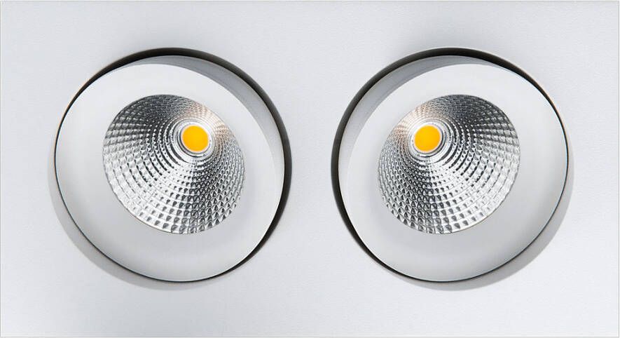 SG Lighting LED inbouwspot 2x 6W 2700K wit draai en kantelbaar vierkant SG 902231