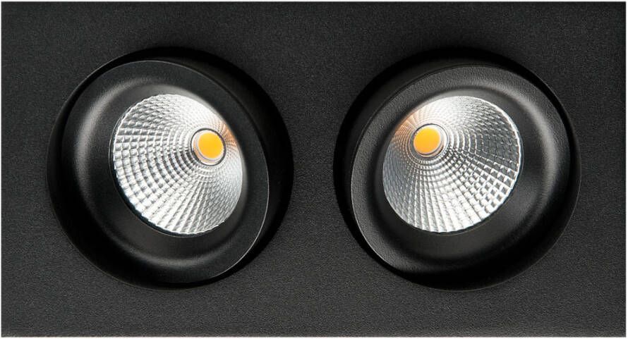 SG Lighting LED inbouwspot 2x 7W 2700K mat zwart dimbaar draai en kantelbaar vierkant JunistarSG 902596