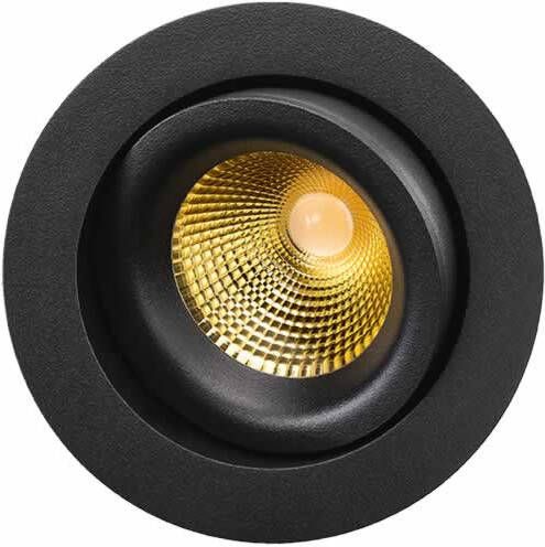 SG Lighting LED inbouwspot 7W 2700K 540 lumen mat zwart draai en kantelbaar SG Junistar LUX 902234