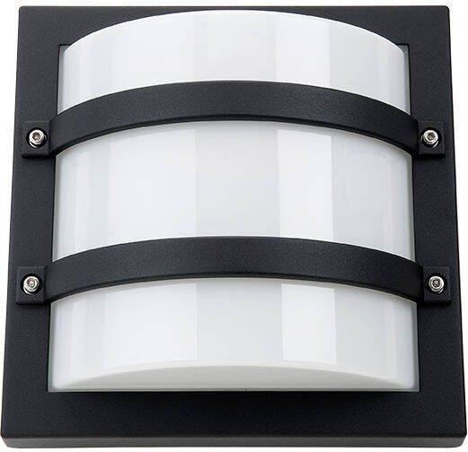 SG Lighting SG Largo LED 10W 3000K 540 lumenmat zwart IP65 IK10 met schemerschakelaar 624569