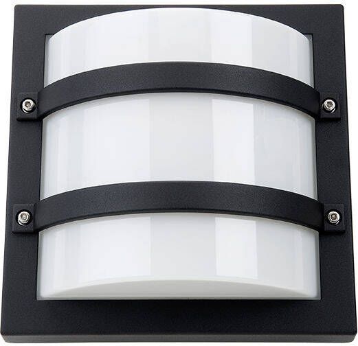 SG Lighting SG Largo LED Wandlamp 10W 3000K 540 lumen mat zwart IP65 IK10 614569 dimbaar vierkant armatuur