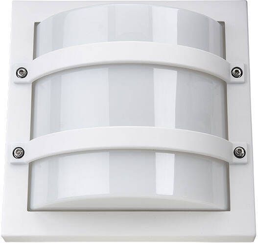 SG Lighting SG Largo LED Wandlamp E27 fitting vierkant mat wit IP65 IK10 611560